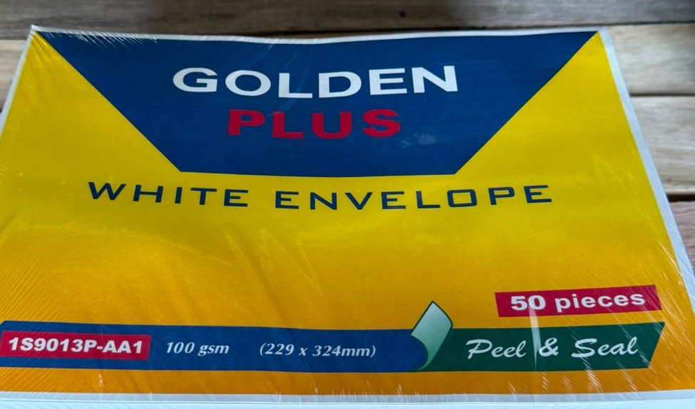 ظروف ورقية بيضاء Golden Plus